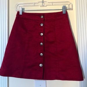 Maroon Button Down Skirt